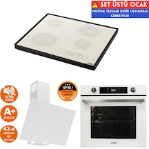 Afm Tech Ve Ferre Ls Sessiz Beyaz Vitro Elektrikli D078-SA + FC-07 + FM7701 Ankastre Set