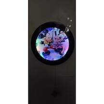 Ledli Işıklı Mickey Mouse Çocuk Odası Duvar Saati Aplik 36 Cm (530078403)
