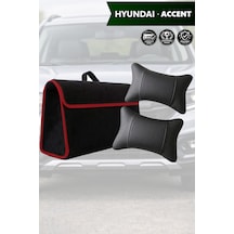 Hyundai Accent Uyumlu Siyah Renk Koltuk Yastığı Bagaj Çantası Lüks Model