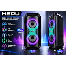 Hp-ms04 Taşınabilir Bluetooth Hoparlör 10w Güç Dahili Şarj Edilebilir Batarya Led Işık Efektli Kablosuz Speaker