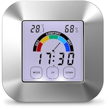Gümüş Termometre Higrometre Nem Ölçer Sıcaklık Ve Nem Monitörü Renkli Lcd Dokunmatik Ekran, Oda-gümüş İçin Mın / Max Kayıtları