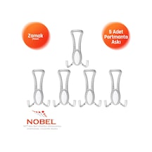 Seçi L Portmanto Askısı, Metal Vestiyer Askısı, Krom , Duvar Ve Dolap Askılığı 5'li Set Vidalı