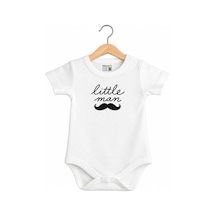 Babylimon Pamuklu Bebek Body - Little Man - Bebek Zıbın Badi - Yazılı Zıbın Beyaz - 936529755 Beyaz