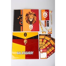 X Dekomus Lisanslı Galatasaray 17 Parça Premium Kırtasiye Seti A4 Defter,çıtçıt Dosya,uçlu Kalem Altın
