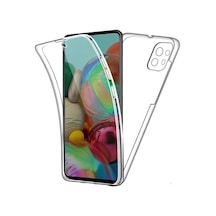 Noktaks - Mi 11 Uyumlu Kılıf 360 Ön Arka Full Koruma Şeffaf Enjoy Silikon Kapak - Renksiz - T18190
