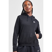 Nike Sportswear Essential Collection Fleece Hoodie Kadın Kapüşonlu Sweatshirt Siyah Siyah