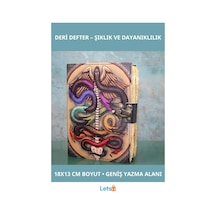 Şık Deri Kapaklı Günlük Defter 18x13 Cm Çok Renkli