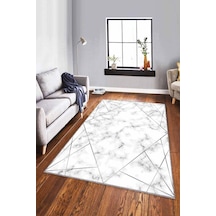 Silver Prizma Kaymaz Tabanlı Makinede Yıkanabilir Halı Rv027n11