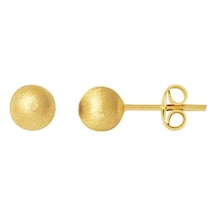 Bilezikci Mat 14 Ayar Sarı Altın Top Küpe 6 Mm. Kpads14k29576