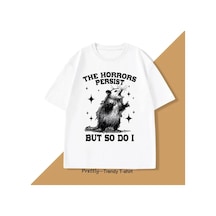 Tarzsokak Beyaz Korku Kalıcı Ama Bu Yüzden Yaparım Retro Opossum Komik Tshirt Sokak