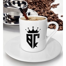 Bk Gift Kişiye Özel Monogram Harfli Türk Kahvesi Fincanı, Monogra