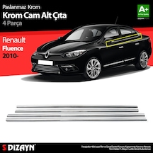 S-Dizayn Renault Fluence Krom Cam Çıtası 4 Prç 2010 Üzeri