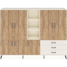 Arges Dolap 11 Raflı 3 Çekmeceli 7 Kapaklı 220x30x163 Aytaşı-çam/aytaşı Atlas Çam/aytası - Aytası