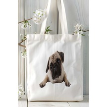 Art Hediye Pug Doberman Köpek Baskılı Omuz Çanta Kişiye Özel Model 23 Çok Renkli