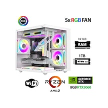 Xaser ECO-X260 R5 5600 32 GB 1 TB M.2 Nvme SSD 8 GB RX5060 Free Dos Masaüstü Oyuncu Bilgisayarı
