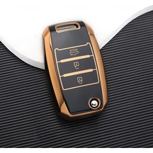 Kia Rio Picanto Sportege Ceed Optima Sorento Stinger Cerato Forte Tpu Anahtar Kılıfı Siyah Gold