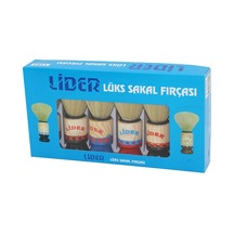Lider-1101 Lüks Sakal Fırçası Ahşap Renkli Saplı - 6'li Paket Diğer