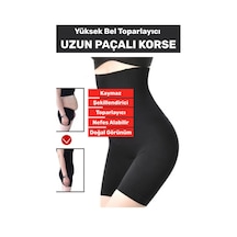 Özel Üretim İz İç Göstermez Kaymaz Yüksek Bel Uzun Paçalı Toparlayıcı Korse Siyah