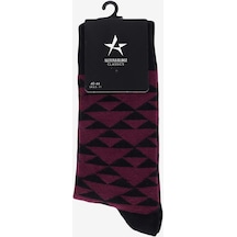 AC&Co / Altınyıldız Classics Erkek Bordo-siyah Desenli Soket Çorap Bordo - Siyah