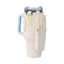 Beyaz Telefon Cepli Su Şişesi Taşıma Çantası - Açık Havada Seyahat Ve Spor İçin Ayarlanabilir Omuz Askısı