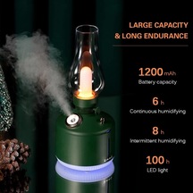 Yucama Usb Misting Fener Taşınabilir Led Retro Kamp Işık Alevsiz - Yeşil Üniforma Boyutu