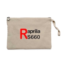 Aprilia Rs660 Text Logo Krem Clutch Astarlı Cüzdan / El Çantası