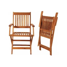 Manhattan Katlanır Kollu Ahşap Sandalye 2 Li Kahverengi