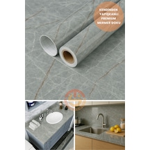 Technosmart 60x300cm Kendinden Yapışkanlı Mermer Desen Duvar Kağıdı Kaplama Mutfak Tezgeh Masa Folyo