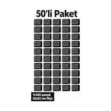 Herşeynota 50 Li Siyah Desenli 52x52 Cm %100 Pamuk Fular Bandana Seti Okul, Etkinlik, Gösteri Çok Renkli