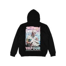 Adrift Vapour Oversize Unisex Kapüşonlu Sweatshirt Hoodie Beyaz Siyah