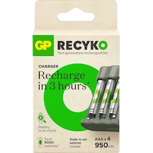 Gp B441 Usb Pil Şarj Cihazı 4 Adet 950 Aaa İnce Pilli Set
