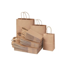 Şeylişeyler - Kraft Kâğıt Çanta 18 8 24 Cm 5 Paket 125 Adet