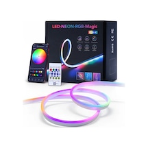 Rgb Kumandalı Sese Duyarlı Animasyonlu Neon Şerit Hortum Led Usb Ve App Uyumlu 5 Metre Çok Renkli
