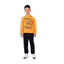 Mnk Baby & Kids Power Baskılı Kapşonlu Çocuk Eşofman Mnk0616 Somon