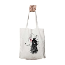 Art Hediye Once Crow Jon Snow And Ghost Game Of Thrones İki Tarafı Kalıcı Baskılı Yıkanabilir Çanta Çok Renkli