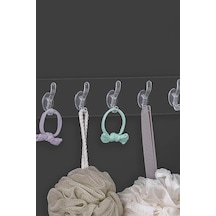 6lı Şeffaf Süper Yapışkan Askı Banyo, Mutfak Düzenleyici Askı Gri Diğer