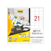 Ekstrafix Lazer Etiket - Fix5124 - 70X42.43 MM