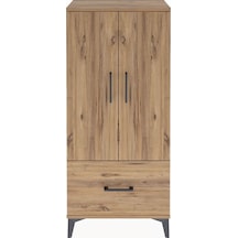 Arges Dolap 2 Raflı Tek Çekmeceli 2 Kapaklı 60x30x134 Çam-çam Çam