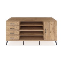 Kronos Konsol 6 Raflı 4 Çekmeceli Tek Kapaklı 176x59x83 Çam-çam/çam Çam/çam