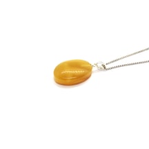 Ambergold Kehribar Gümüş Kolye Ucu Damla Kehribardan Kly0554