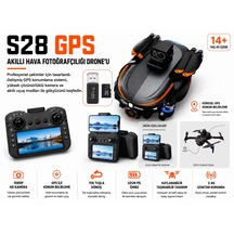 S28 Gps Drone 1080 Hd Kamera Tek Tuş İniş Kalkış Geri Dönme Katlanabilir Ekeranlı Kumanda 2.4ghz Usb-hafıza Kart Küresel Gps Konum Belirleme Elektirkli Kamera Led Işıklı