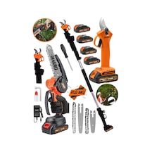 Dragro DRG-598tls Kırmızı 4x4 598 Vf 20Ah 2li Set 4 Akülü Teleskopik Ağaç Dal Kesme Budama Makası