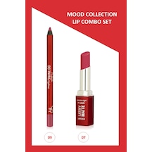 Mood Lip Combo Set - Defining Dudak Kalemi No:09 - Satiny Matte Ruj No:07 Diğer