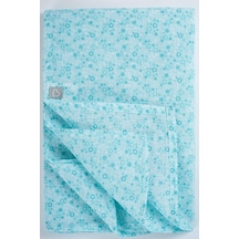 Müslin Örtü 120X120 Cm Doğal Pamuk Müslin Yeşil Mine Çiçeği - Yeşil