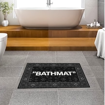 Evaşk Banyo Paspası İpeksi Kadifemsi Halı Yüzey Kaymaz Taban 45x75 BM01645S Siyah