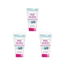 Procsın Pink Block Aydınlatıcı Spf 50+ Güneş Kremi, Leke Karşıtı & Cilt Tonu Eşitleyici, Yoğun Nemlendirici & Cildi Besleyici, 50 Ml 3 Paketi 0