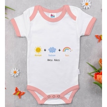Bk Kids Kişiye Özel Pembe Bebek Body Zıbın - Model 70 Çok Renkli