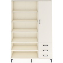 Arges Dolap 9 Raflı 3 Çekmeceli Tek Kapaklı 132x30x195 Aytaşı-aytaşı/aytaşı Aytası/aytası