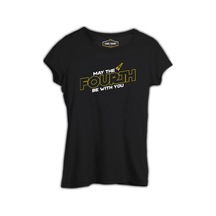 May The Fourth With A Rocket Logo Siyah Kadın Tshirt 001