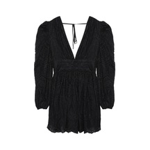 Olla Collection Brode Detaylı Elbise Beyaz Siyah